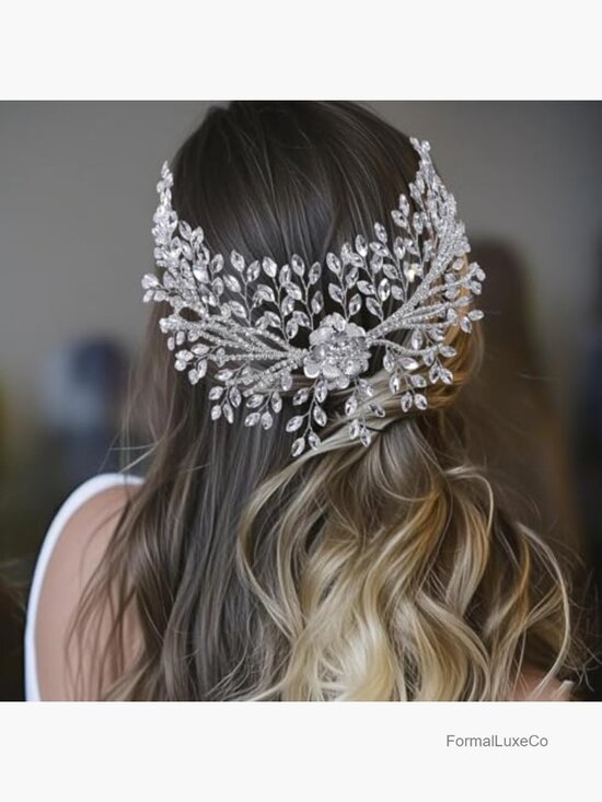 Handmade Rhinestone Crystal Floral Wedding Headpiece Hair Accessory Bride main image 6